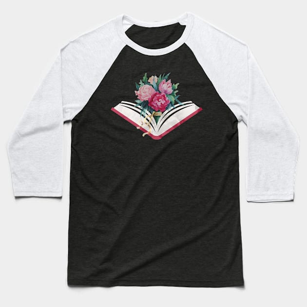 Flowers In Books Growth Of Life From Knowledge Garden Story Baseball T-Shirt by mangobanana